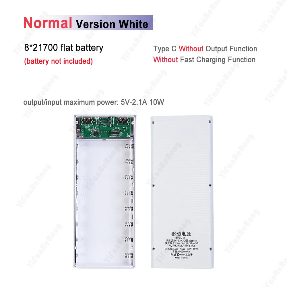 8x21700 Battery Case With Dual USB Charger Box And Storage