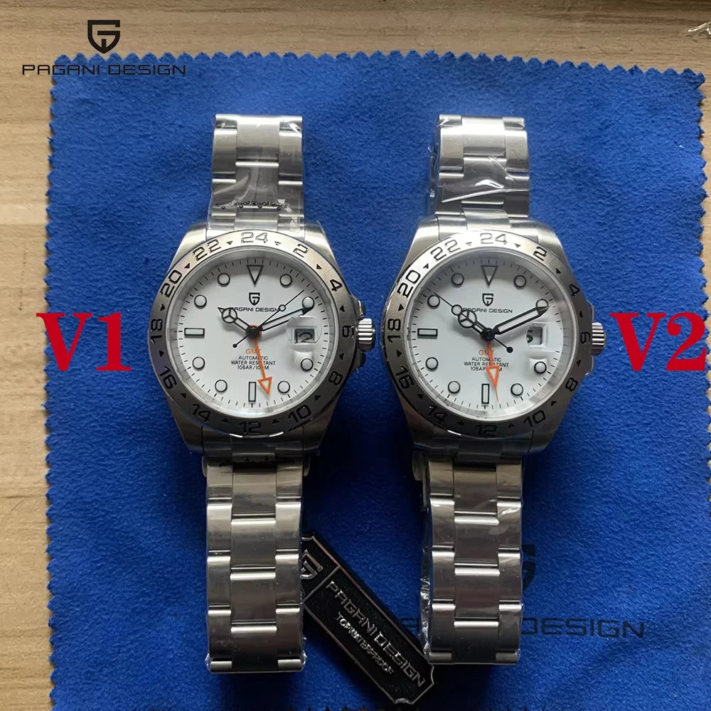 Pagani Design GMT Automatic Watch Stainless Steel Case Mens