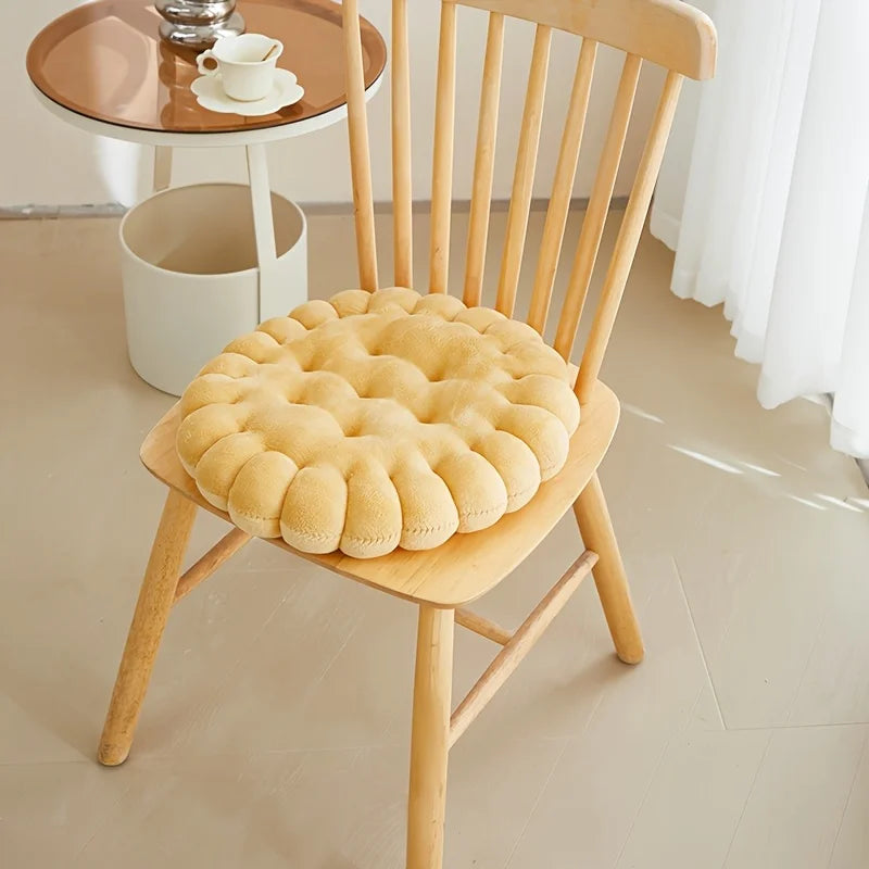 Biscuit Shape Plush Cushion Pillow For Home Or Office Use