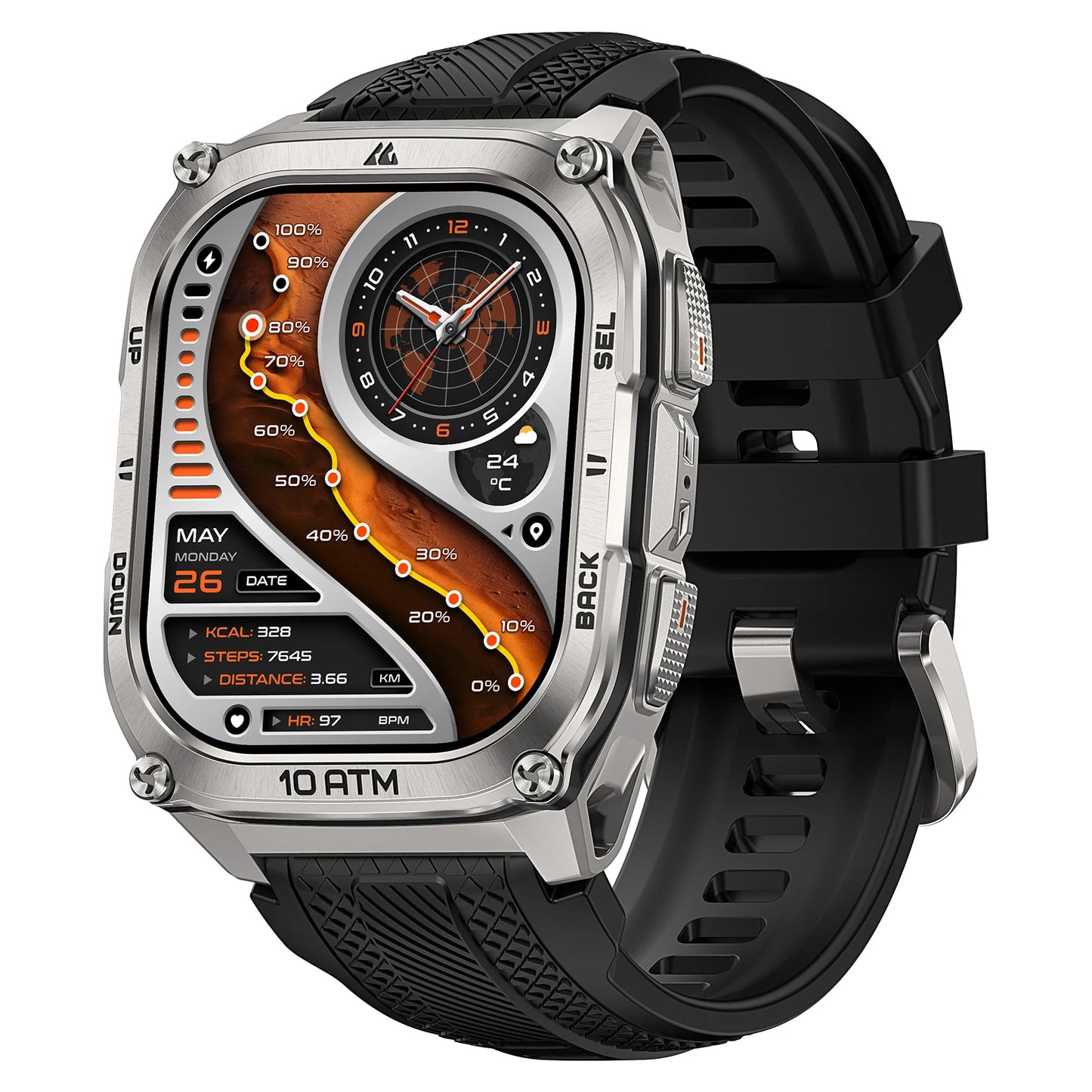 KOSPET Tank M4 Smartwatch GPS Offline Maps 10ATM Waterproof