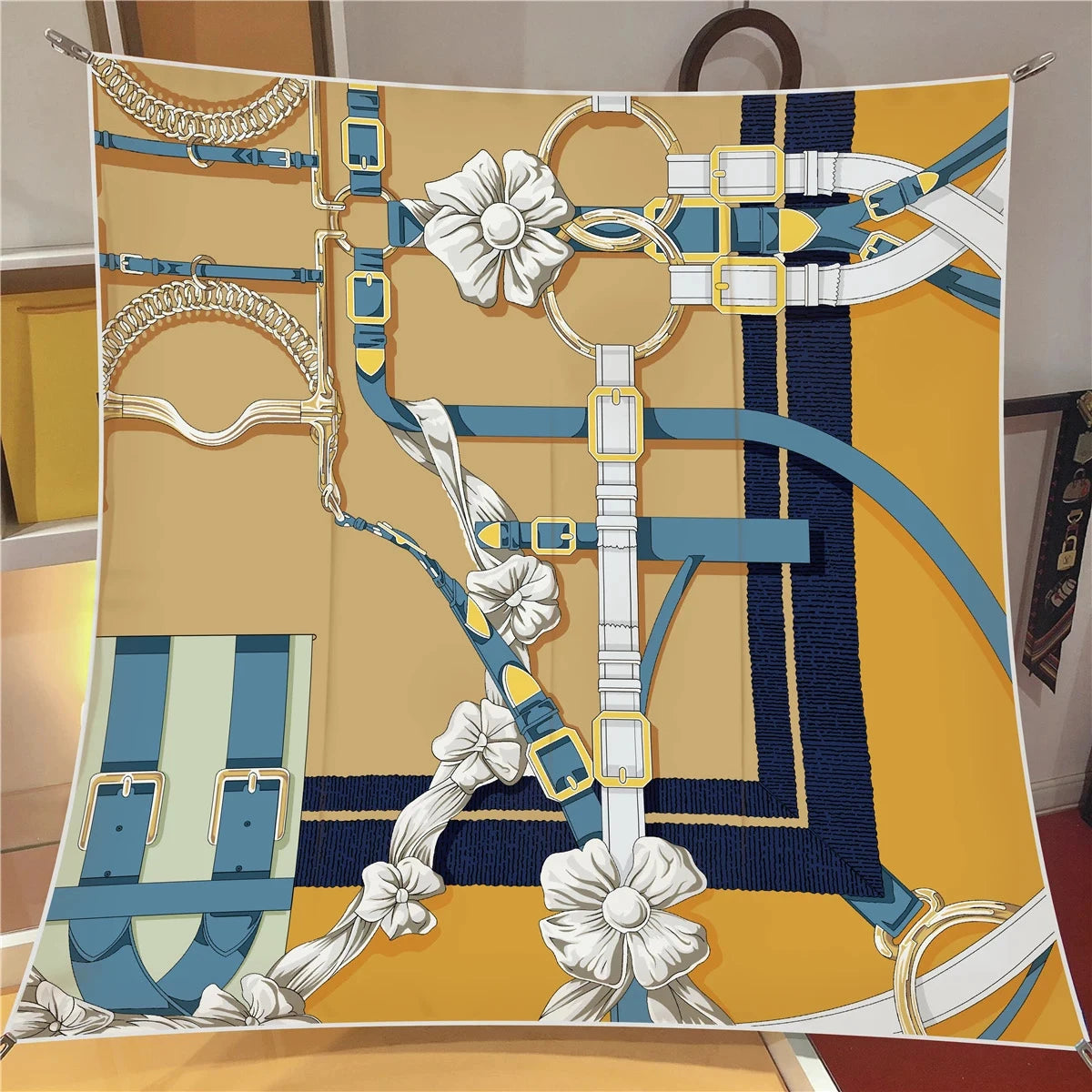 Polyester Print Scarf For Women Sun Protection Square Headscarf