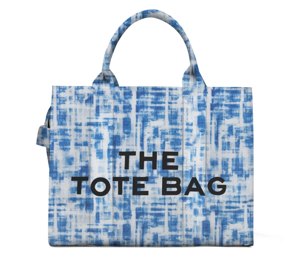 Denim Canvas Tote Bag For Women Large Capacity Casual