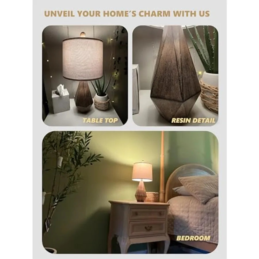 Retro Farmhouse Table Lamp Set of 2 for Living Room