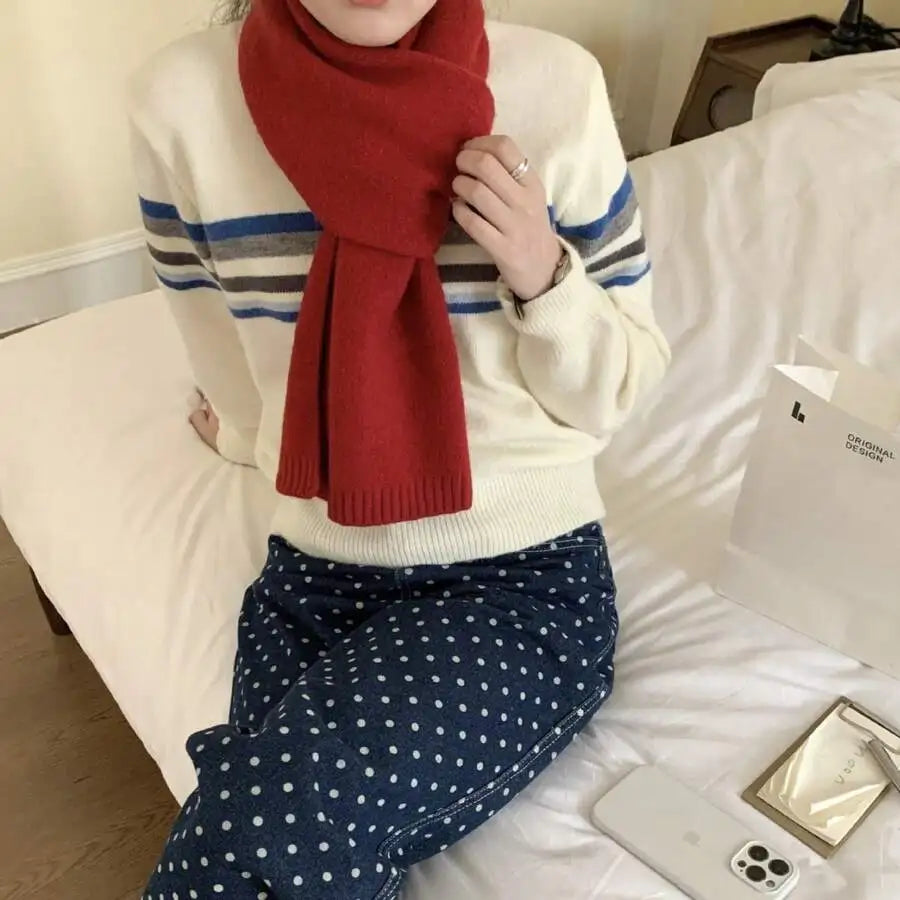 Womens Thick Knit Winter Scarf for Warmth and Casual Wear