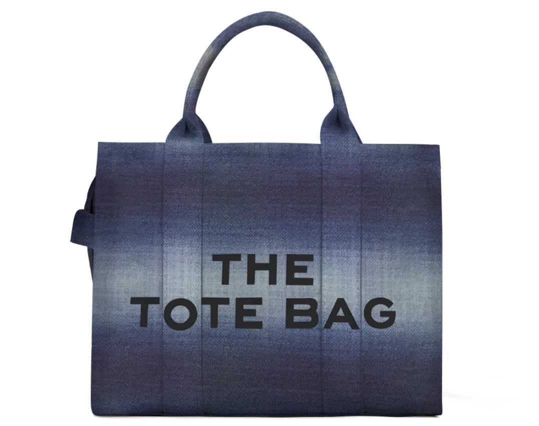 Denim Canvas Tote Bag For Women Large Capacity Casual