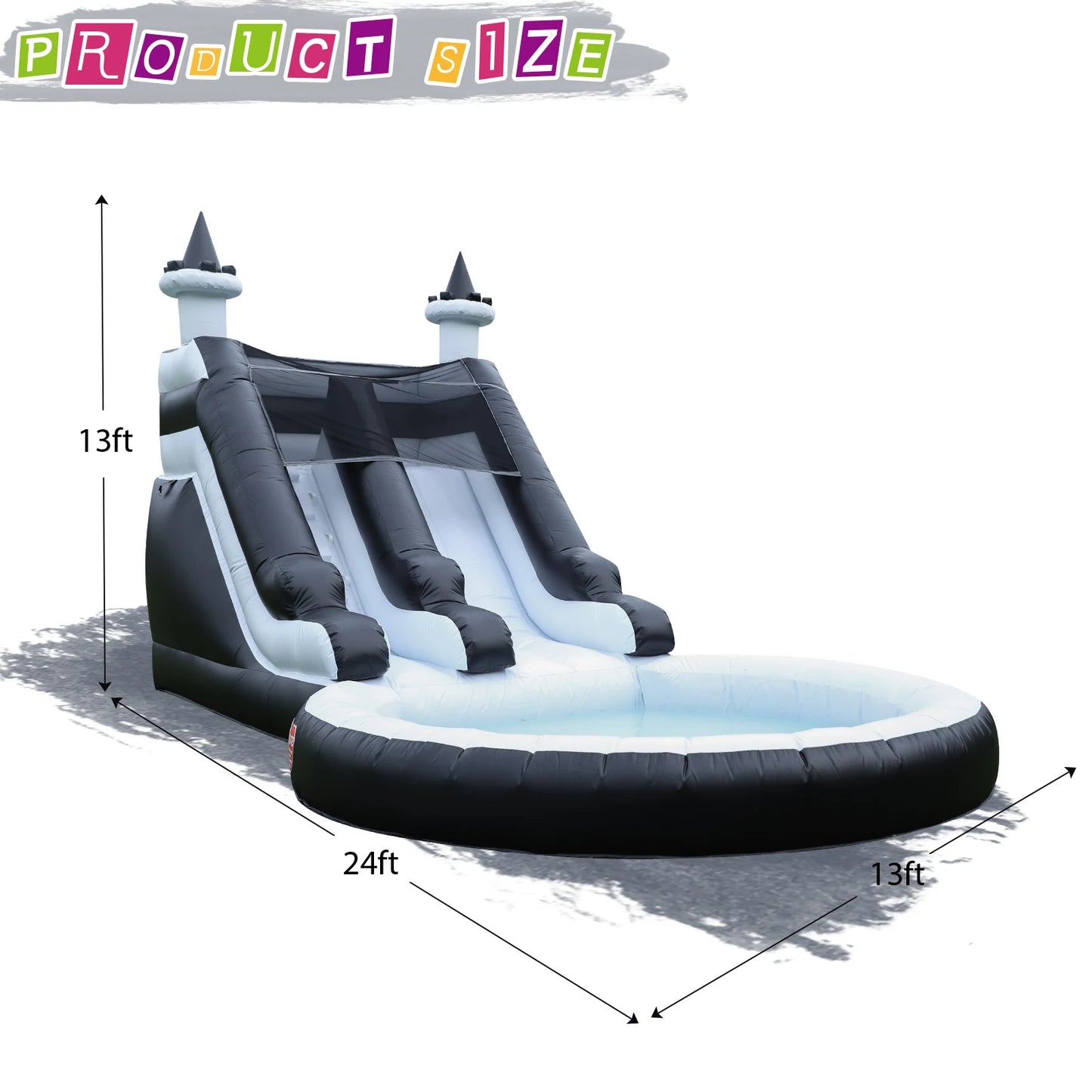 King Inflatable Inflatable Water Slide With Big Pool - Durable PVC Outdoor Playground For Kids Ages 0-14