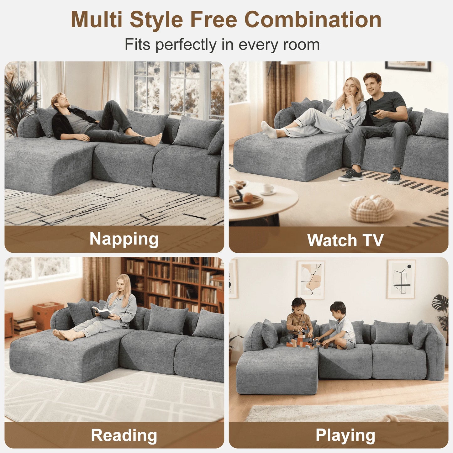 Redlife Sherpa Modular Cloud Sofa For Small Living Rooms