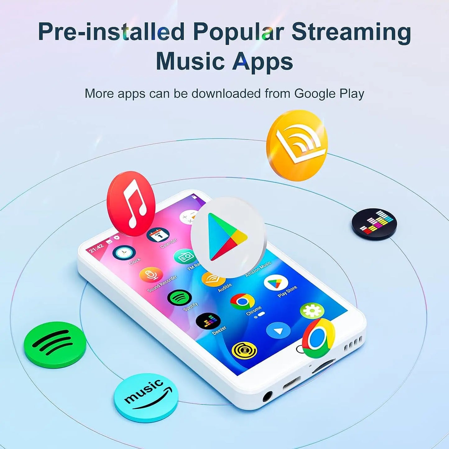 MECHEN Android MP3 Player With Bluetooth WiFi Streaming Support