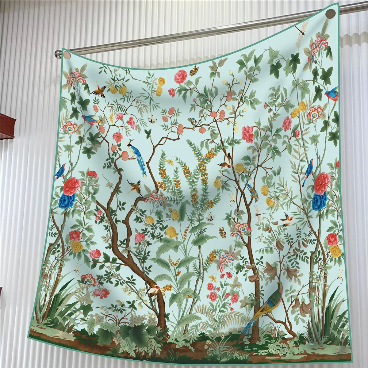 Elegant Silk Floral Square Scarf for Women Hijab Shawl Accessory
