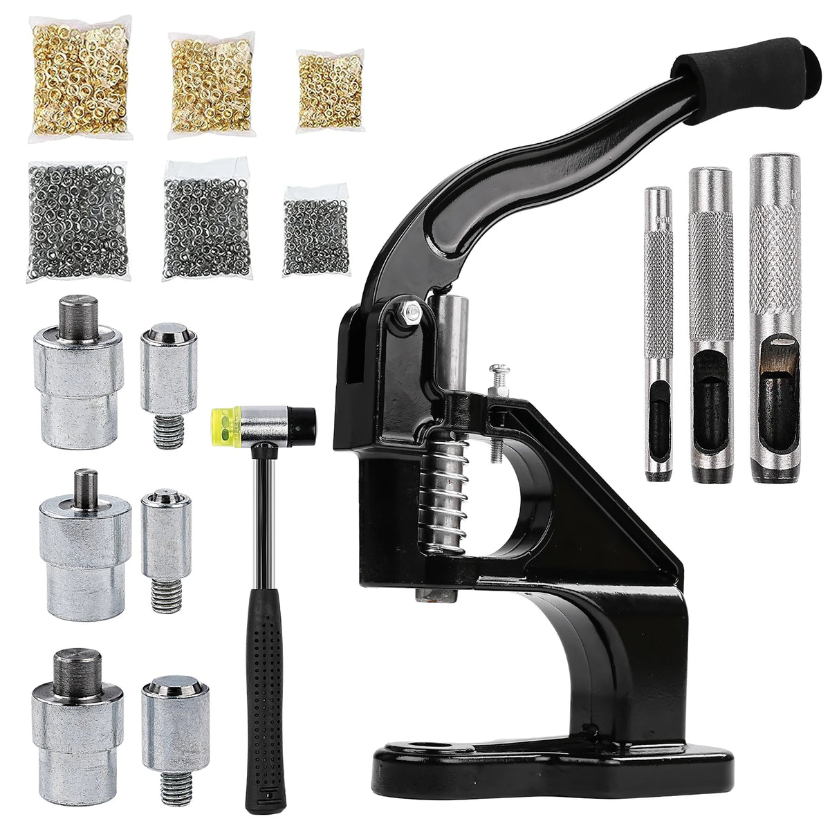 Manual Grommet Eyelet Hand Press Tool for Leathercraft Sewing Projects