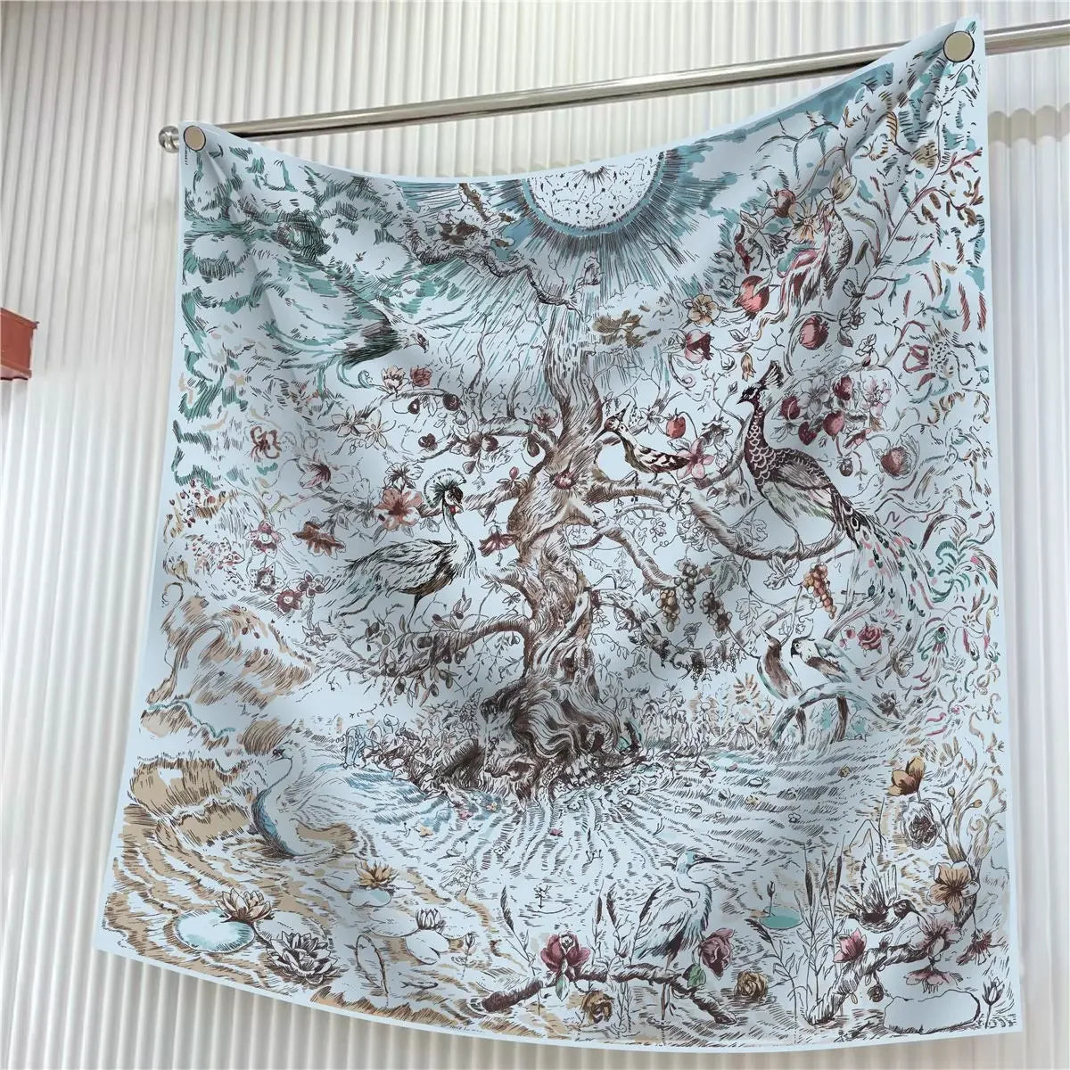 Elegant Silk Floral Square Scarf for Women Hijab Shawl Accessory