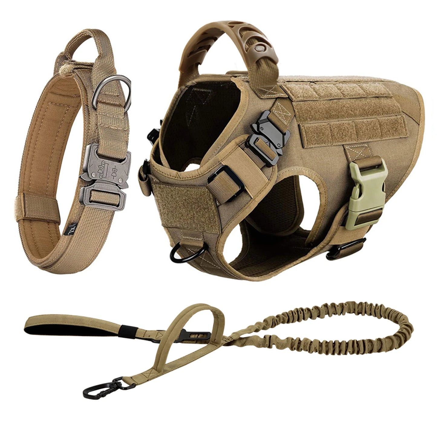 Dog Harness Leash Set Nylon Padded Quick Release Buckle Training
