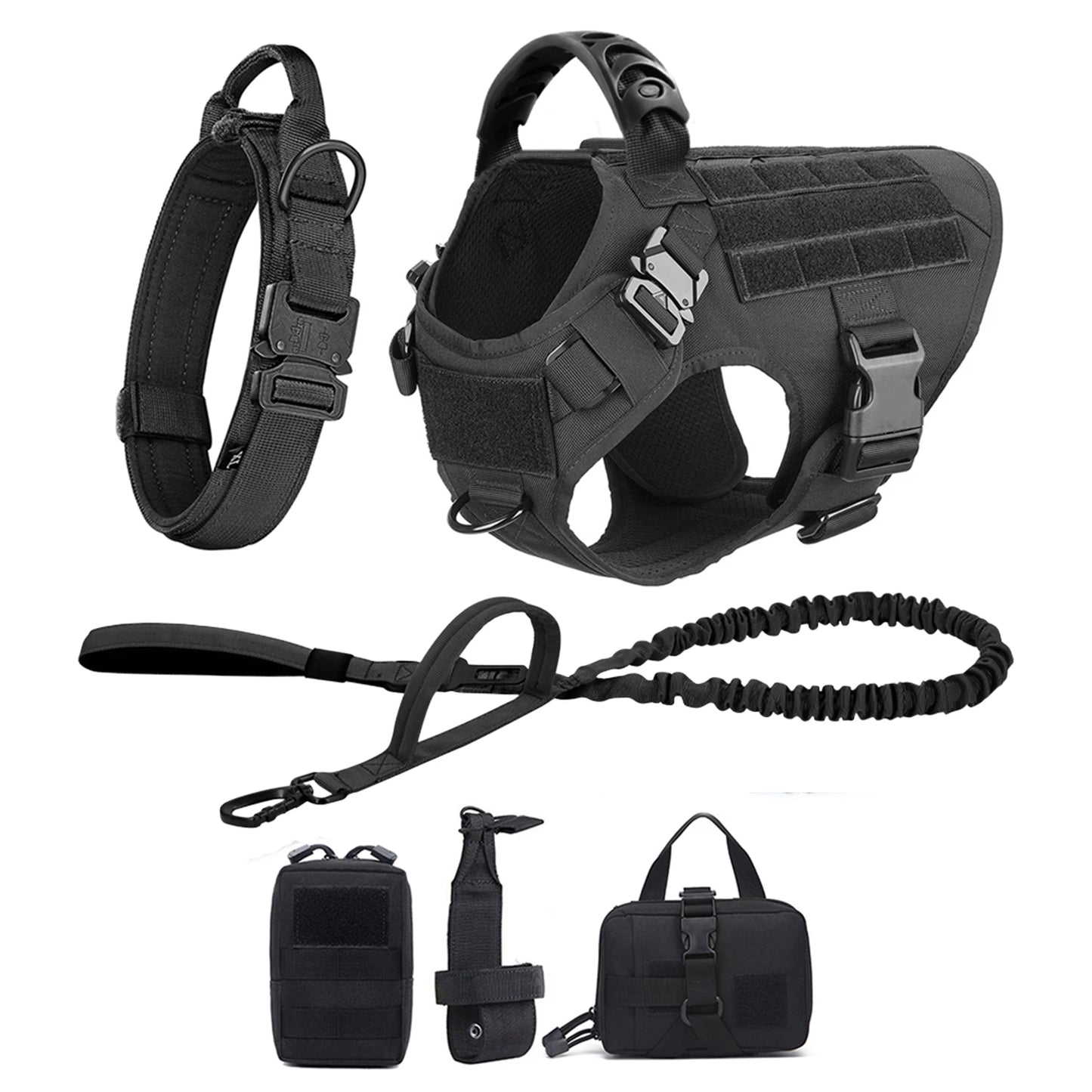 Dog Harness Leash Set Nylon Padded Quick Release Buckle Training