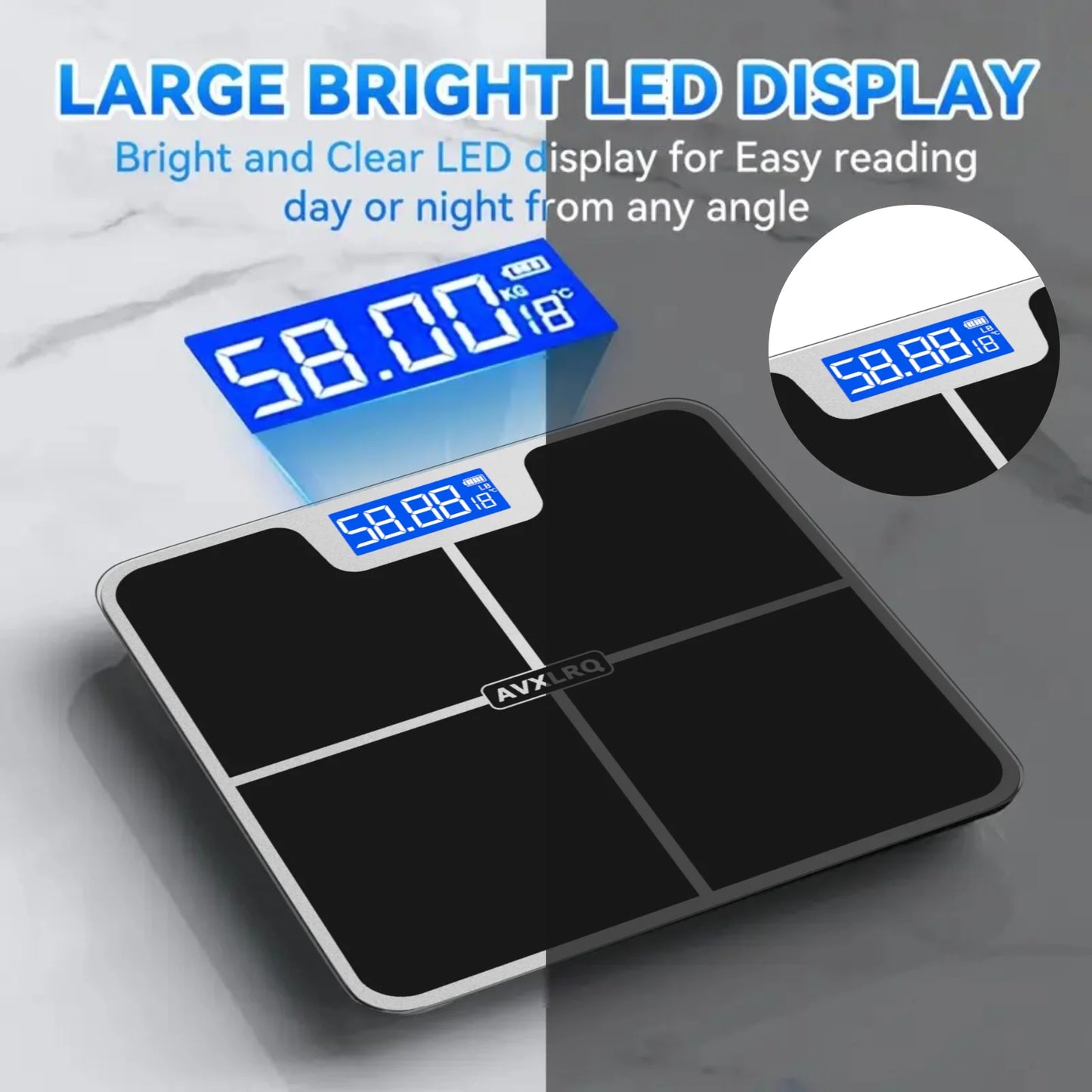 Digital Bathroom Scale With Temperature Display Up To 180 Kg
