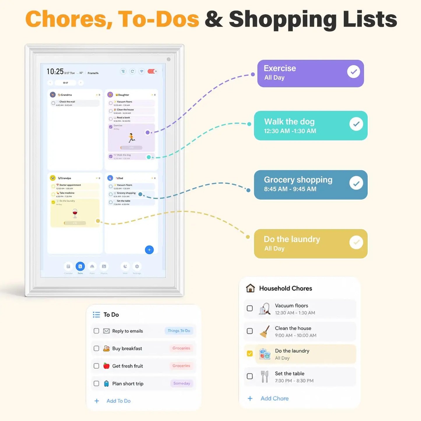 Smart Wall Calendar With Voice AI Touch Screen For Scheduling