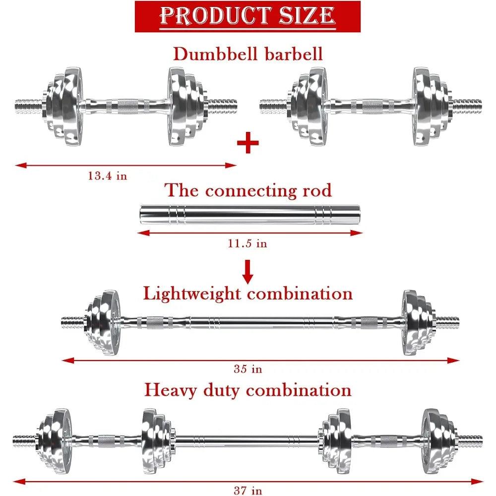 VIVITORY Adjustable Dumbbells Set With Barbell Rod For Strength Training