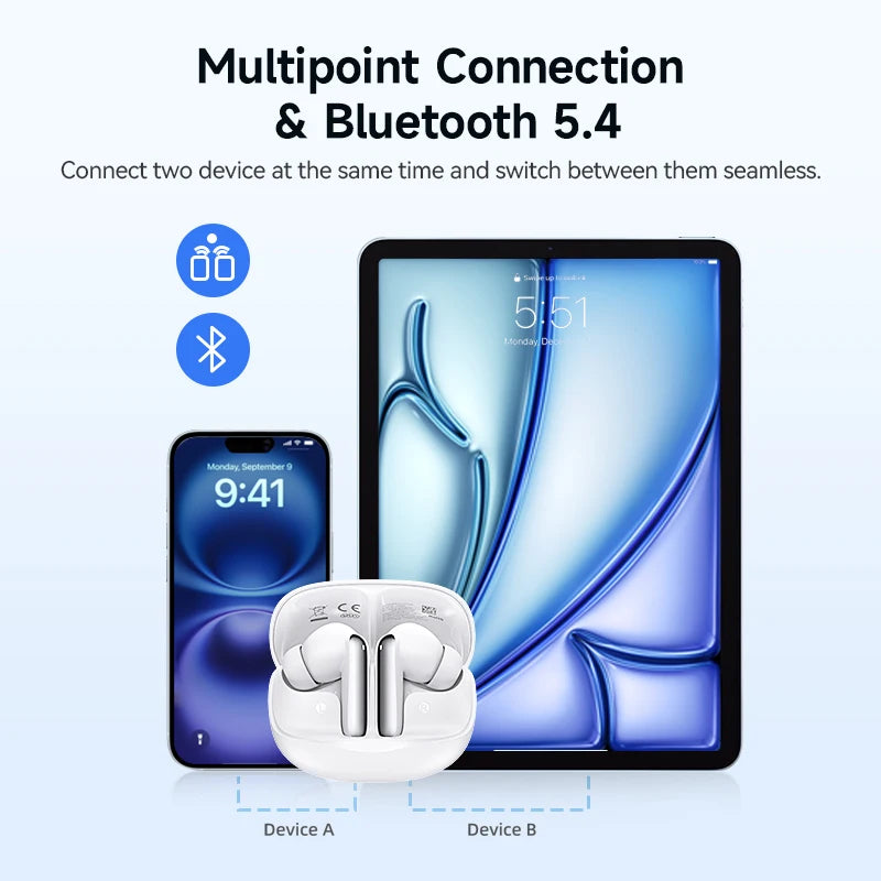 QCY Melobuds N50 ANC Wireless Earphones With Multi Mic Clarity