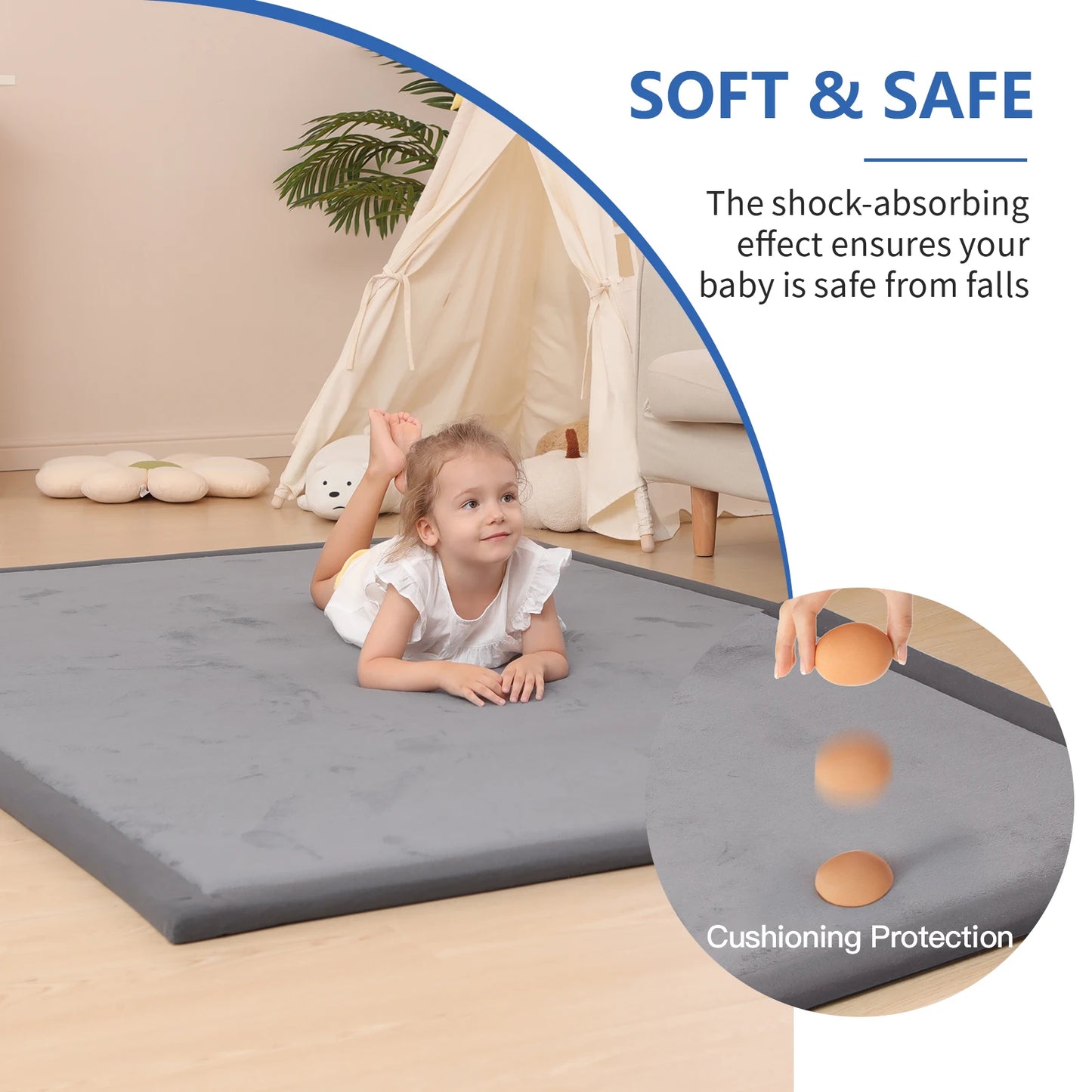 Huloo Sleep Baby Crawling Play Mats Non Slip Foam Rug
