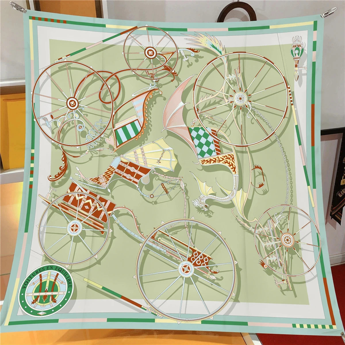 Polyester Print Scarf For Women Sun Protection Square Headscarf