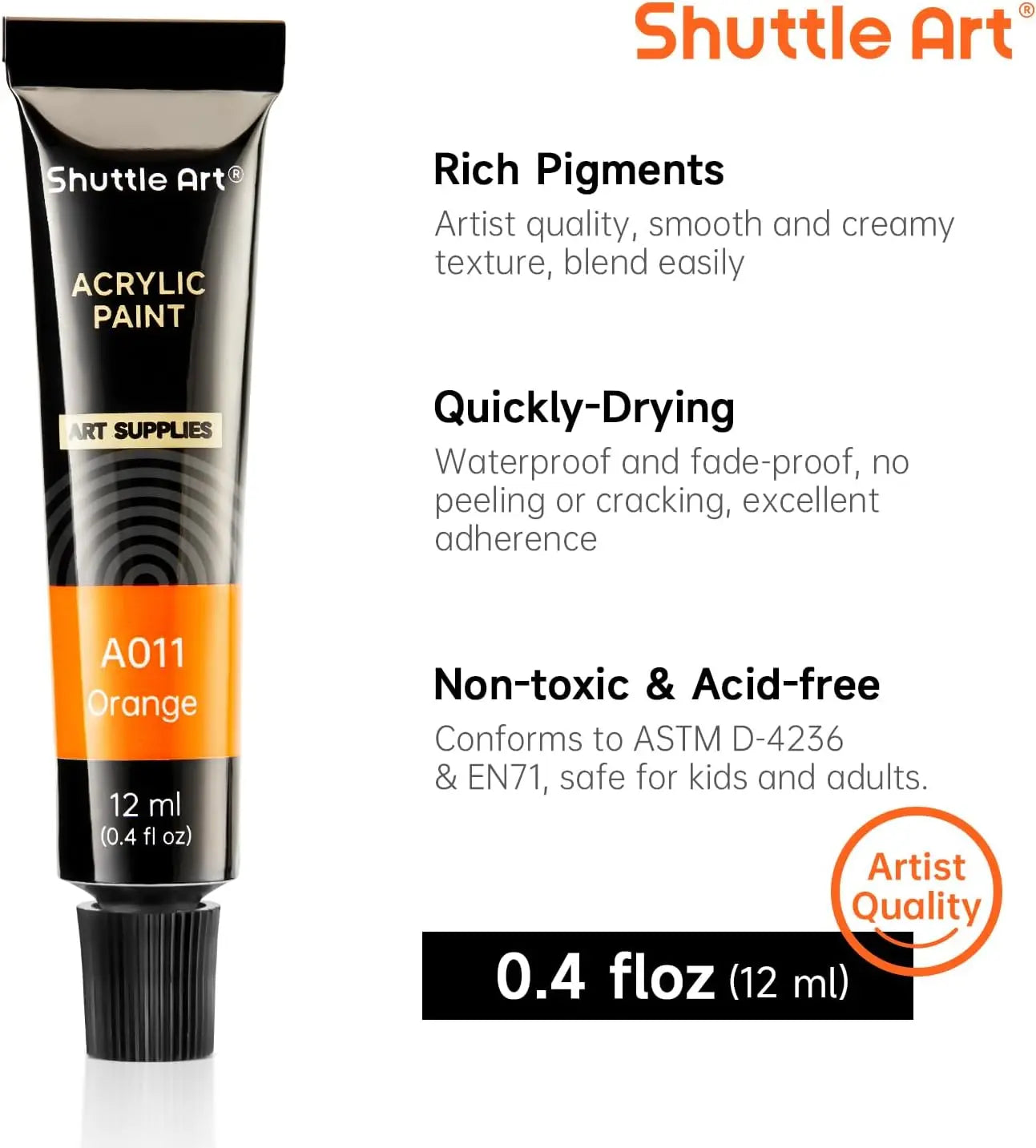 Acrylic Paint Set Rich Pigments Non Toxic For Canvas Wood Ceramic