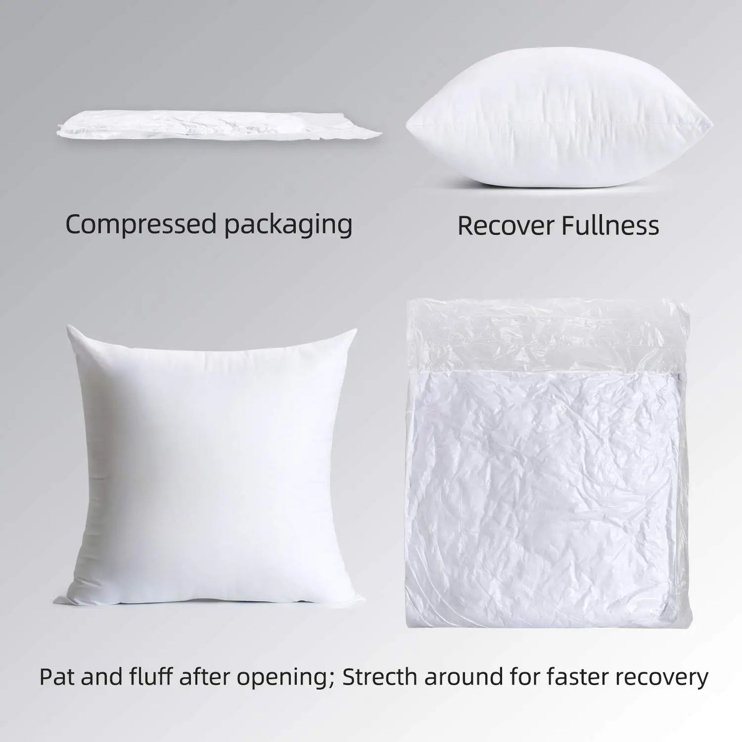 Throw Pillow Inserts Pack of 4 for Cushions and Decor