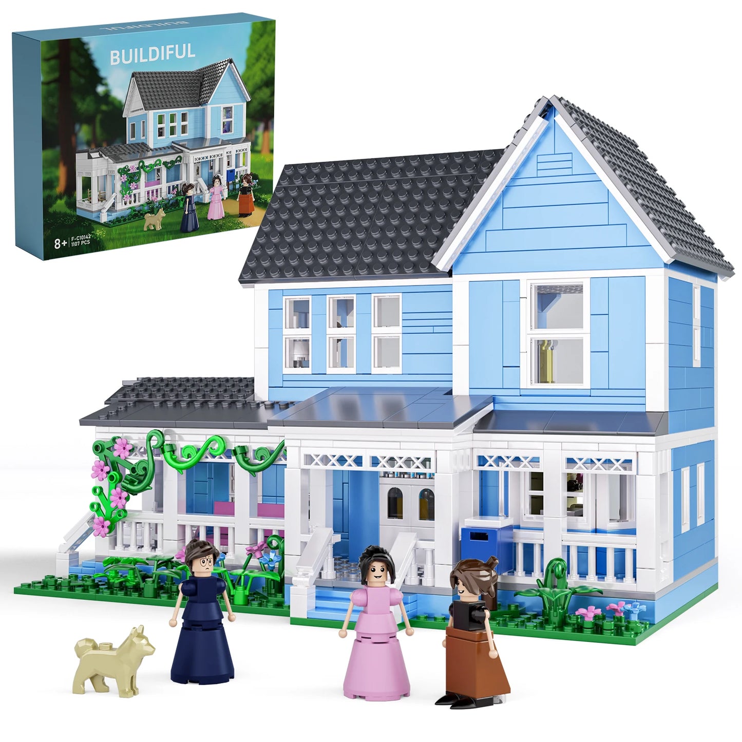 Lorelai Girls Movie House Building Block Girls Blue Palace Model Toys Ideas Hut Set Children Gifts (1107PCS)