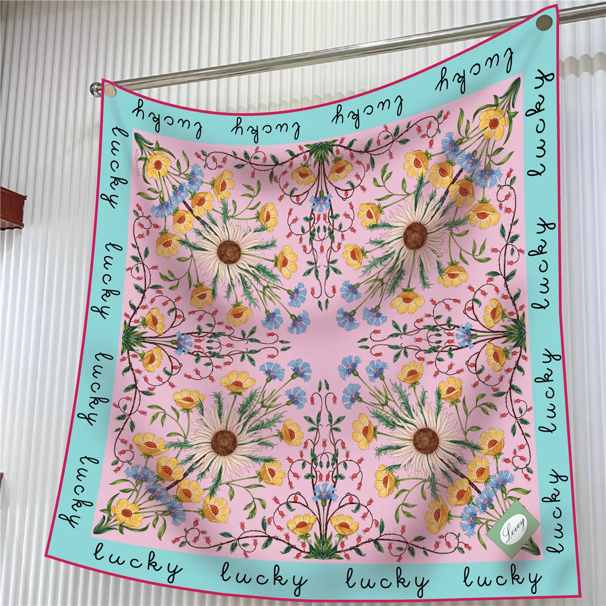Elegant Silk Floral Square Scarf for Women Hijab Shawl Accessory