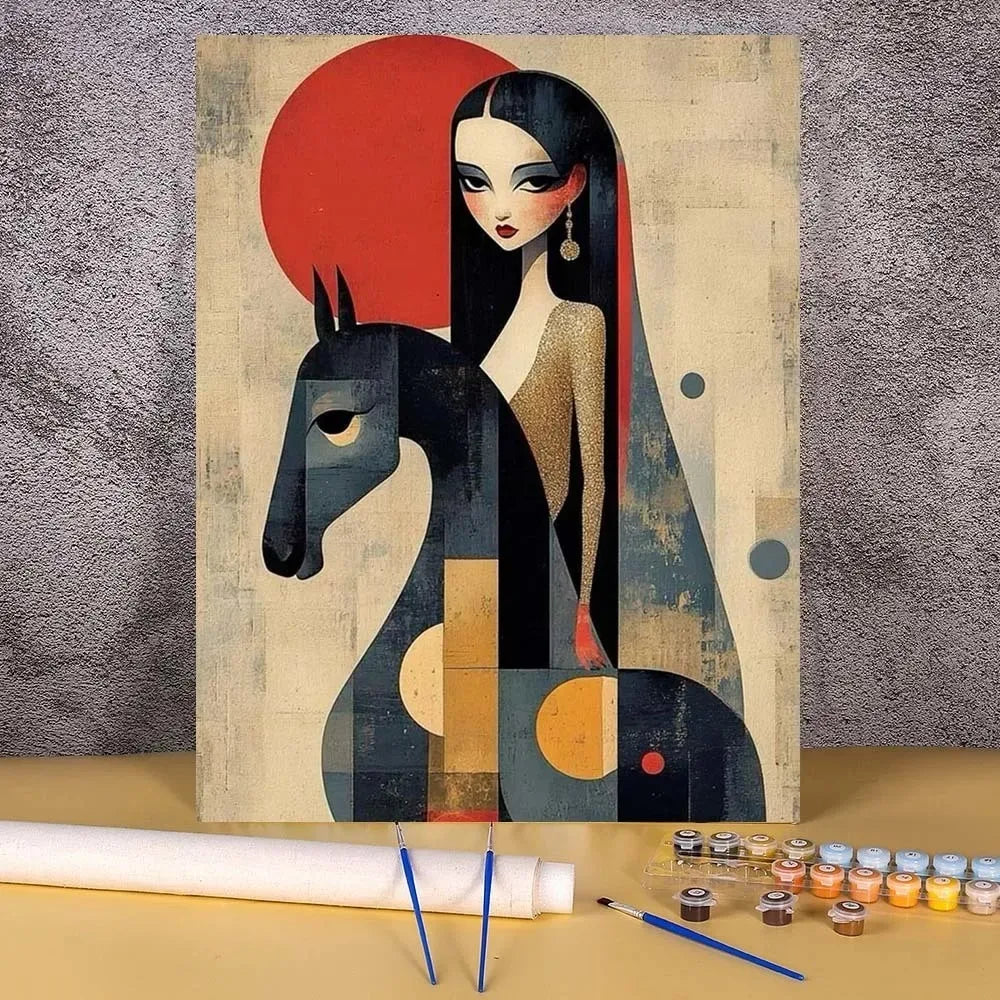 Adults Digital Oil Painting By Numbers DIY Kit Frameless