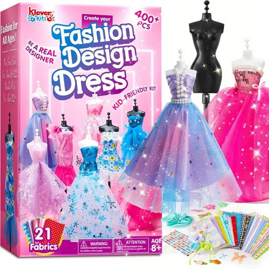 Joyfy 400 Pieces Fashion Design Crafts Kit For Kids With 3 Mannequins