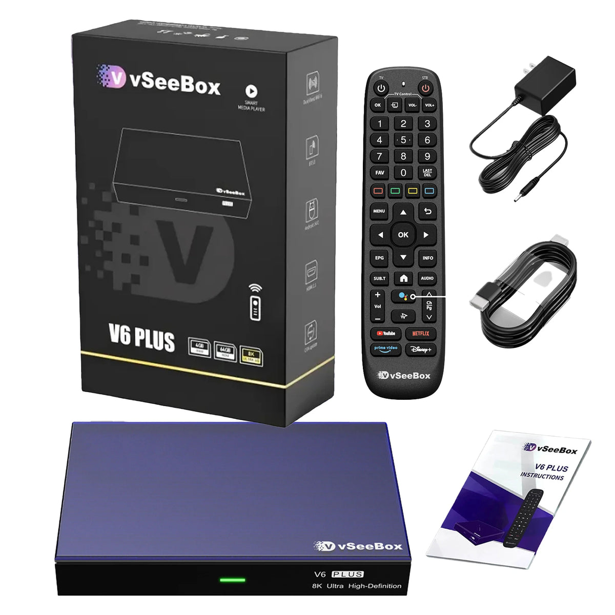 VSeeBox V6 Plus Android TV Streaming Box With Voice Control