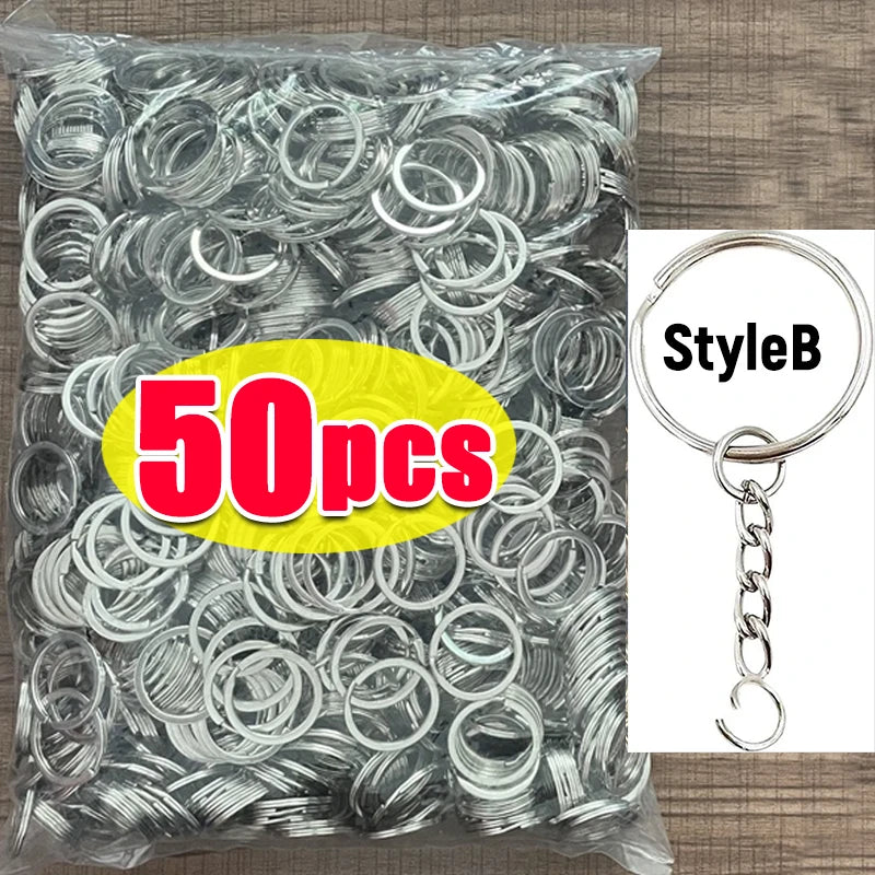 Metal Blank Key Ring DIY Keychain Split Ring For Men Women