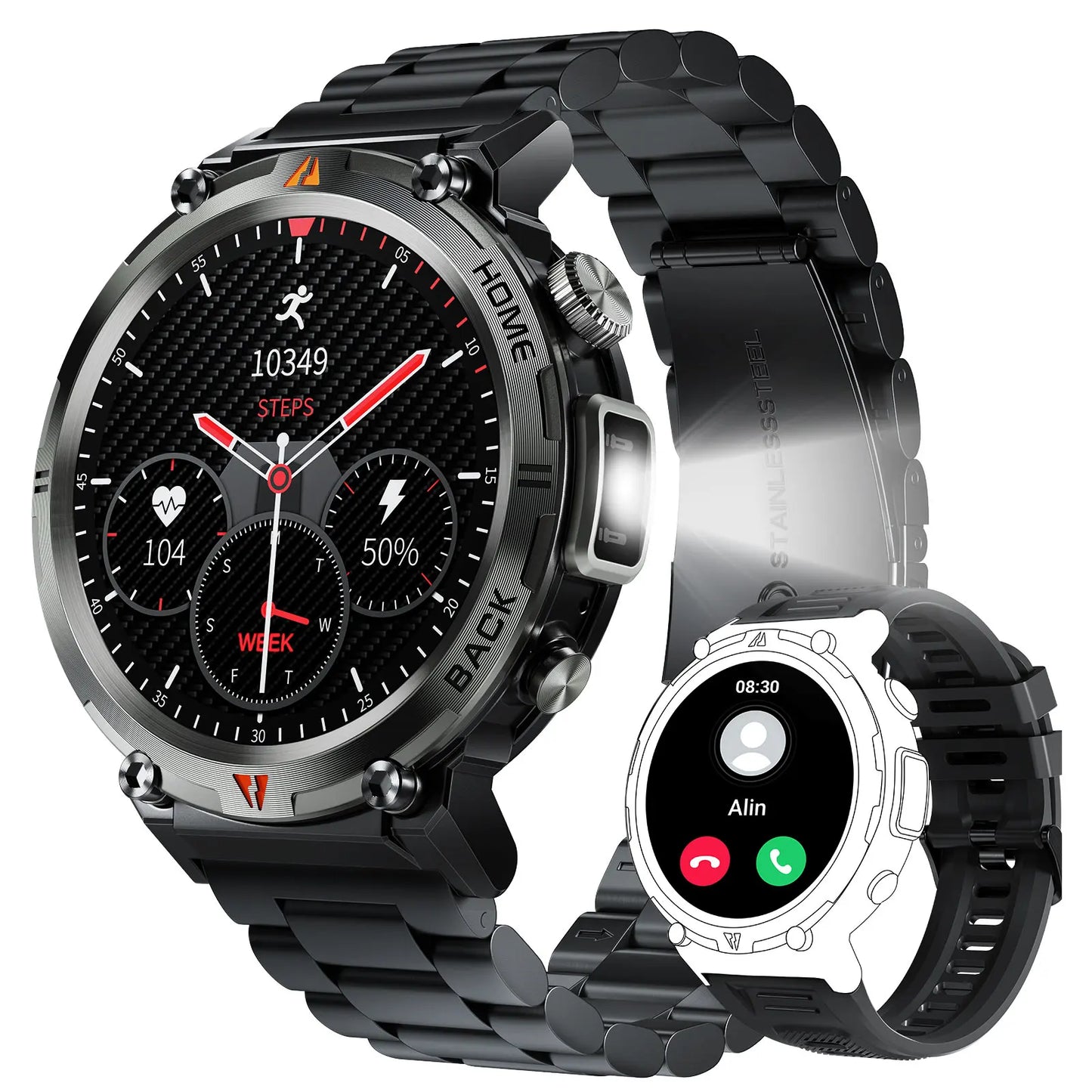 EIGIIS KE3 Smartwatch for Men Bluetooth Health Monitor