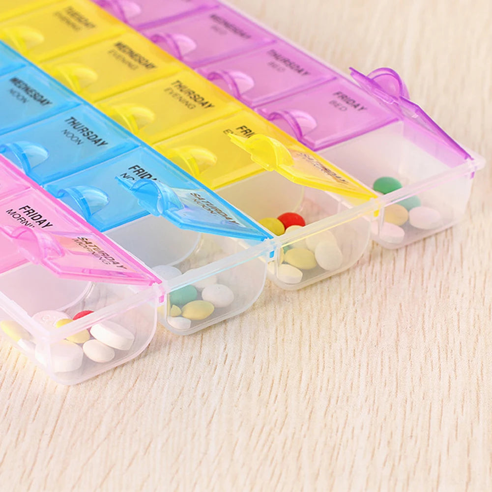 Weekly Pill Organizer Case With Seven Day Dispenser And Splitters