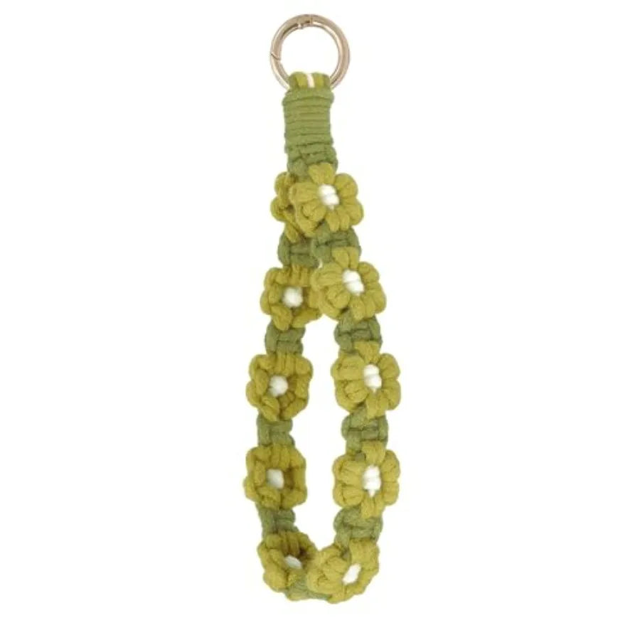 Boho Macrame Keychain Wristlet Exquisite Weave Handmade Lanyard Bracelet Women