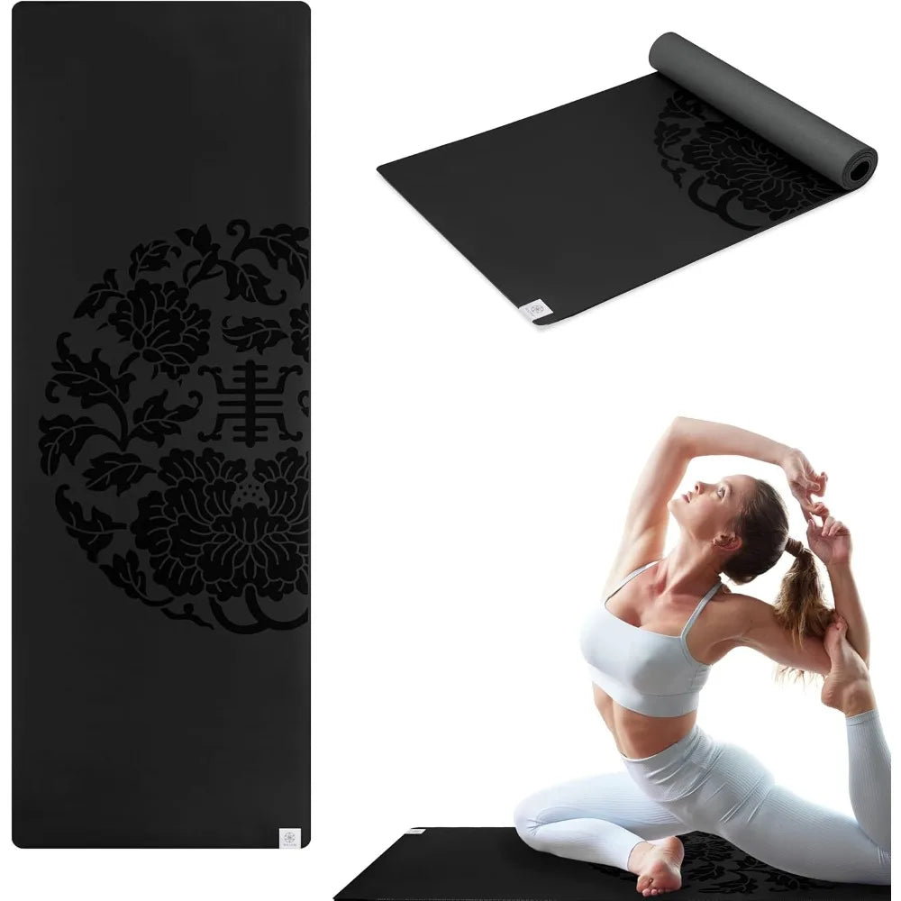 Gaiam Dry-Grip Yoga Mat Non-Slip for Standard or Hot Yoga