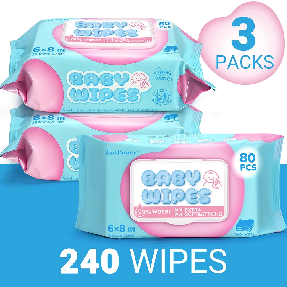 Unscented Hypoallergenic Plant Based Compostable Baby Wipes for Sensitive Skin
