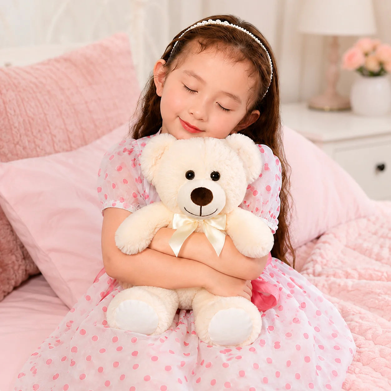 SNOWOLF Teddy Bear Plush Toy Gift For Girls Soft Huggable