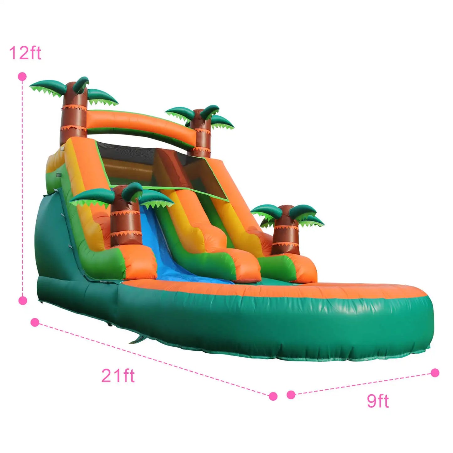 King Inflatable Water Slide Pool - Double Slide Bubble Ball Fun For Kids Outdoor Summer