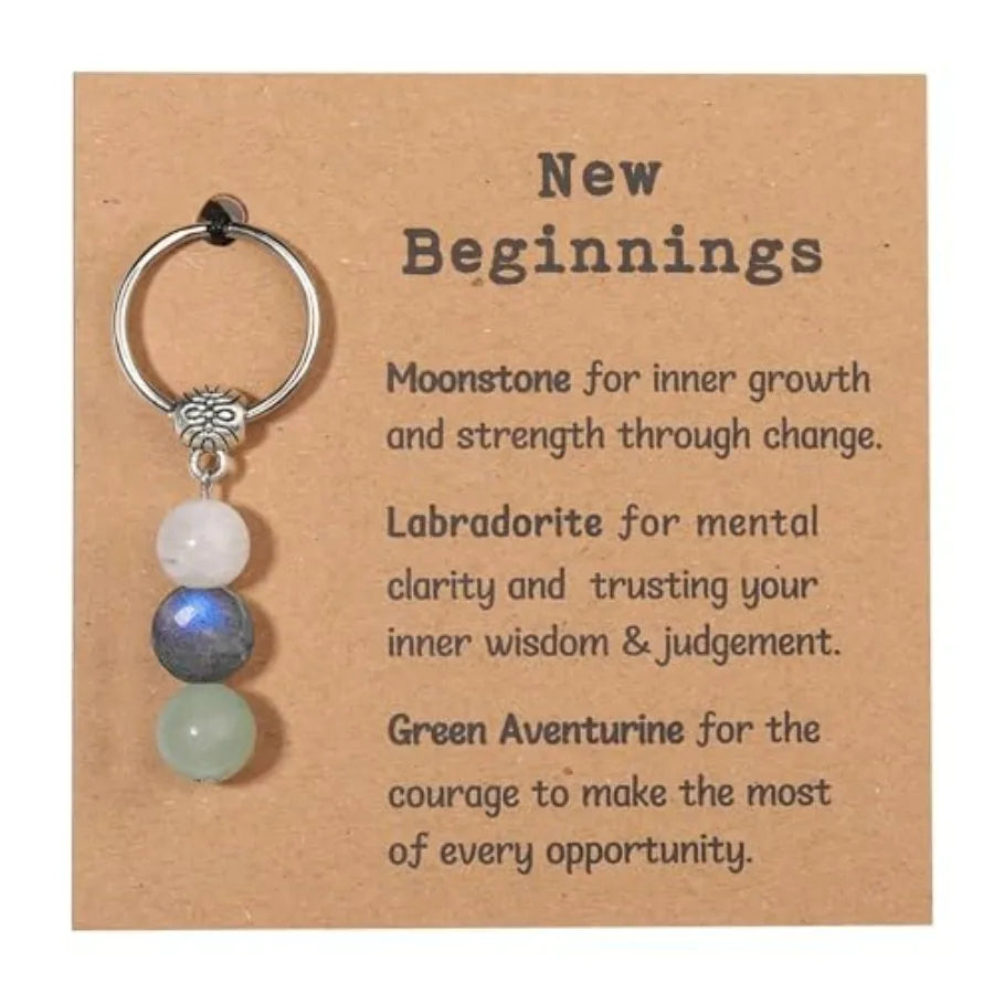 Natural Apatite Crystal Keychain Gift for Coworker Women