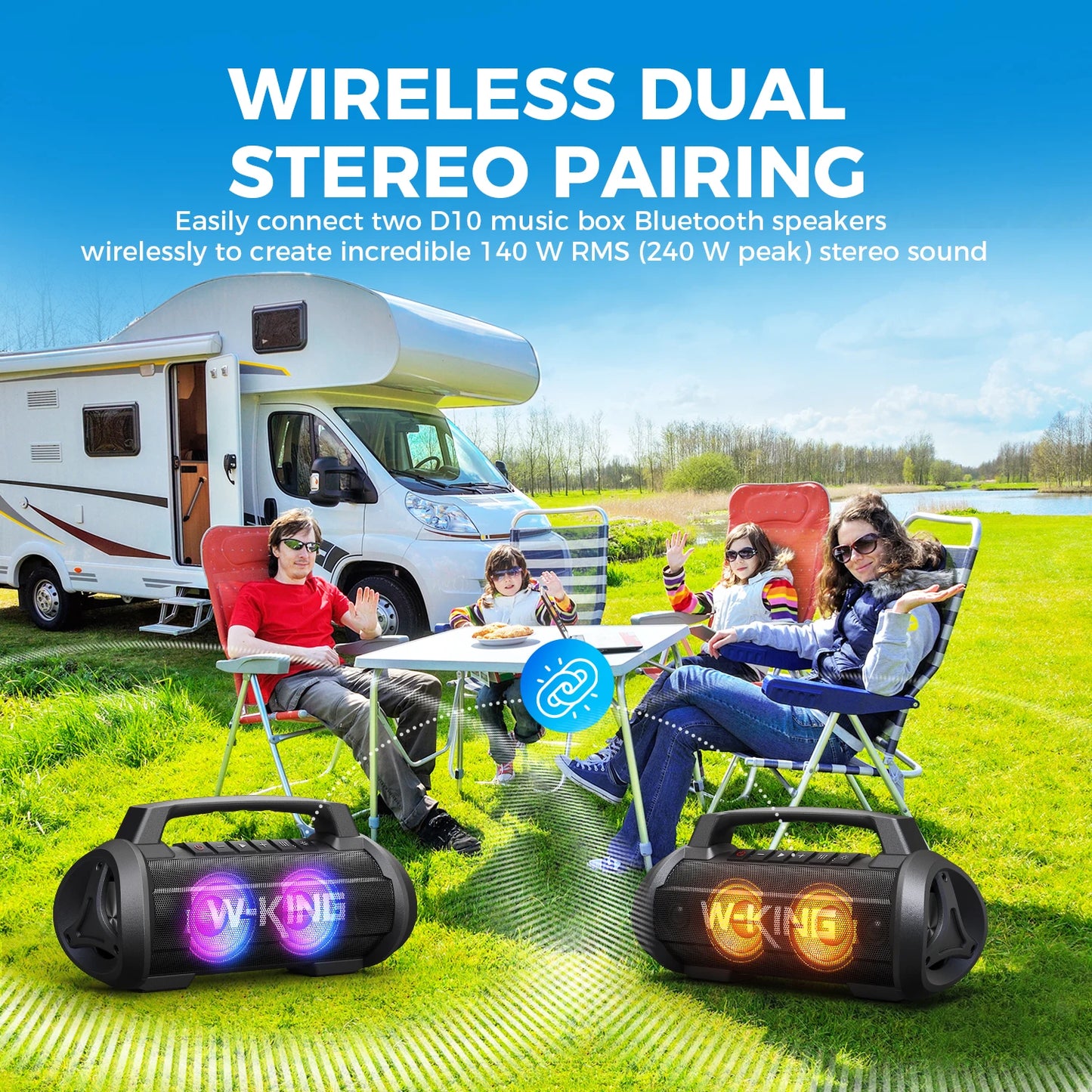W-King 70W RMS Portable Bluetooth Speaker With IPX6 Waterproof