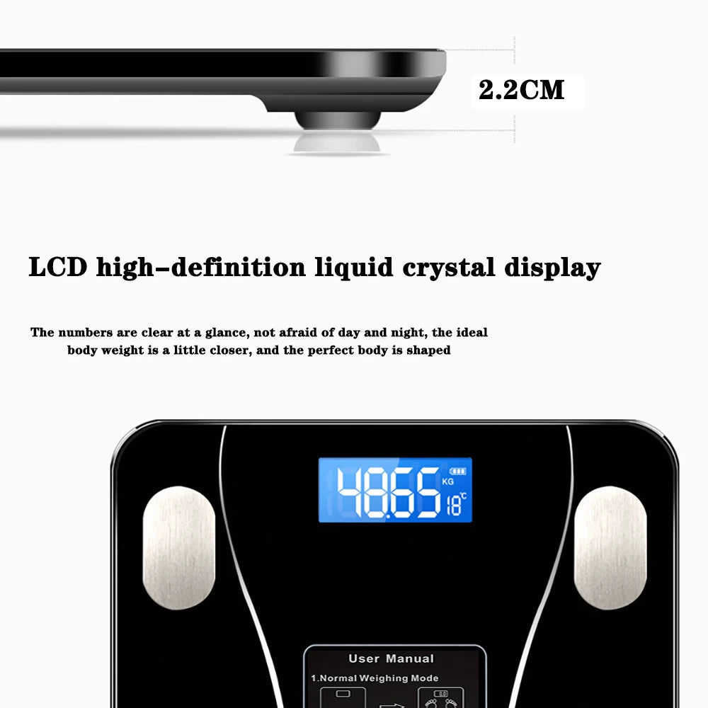 Smart Wireless Body Fat Scale With App Bluetooth Compatible