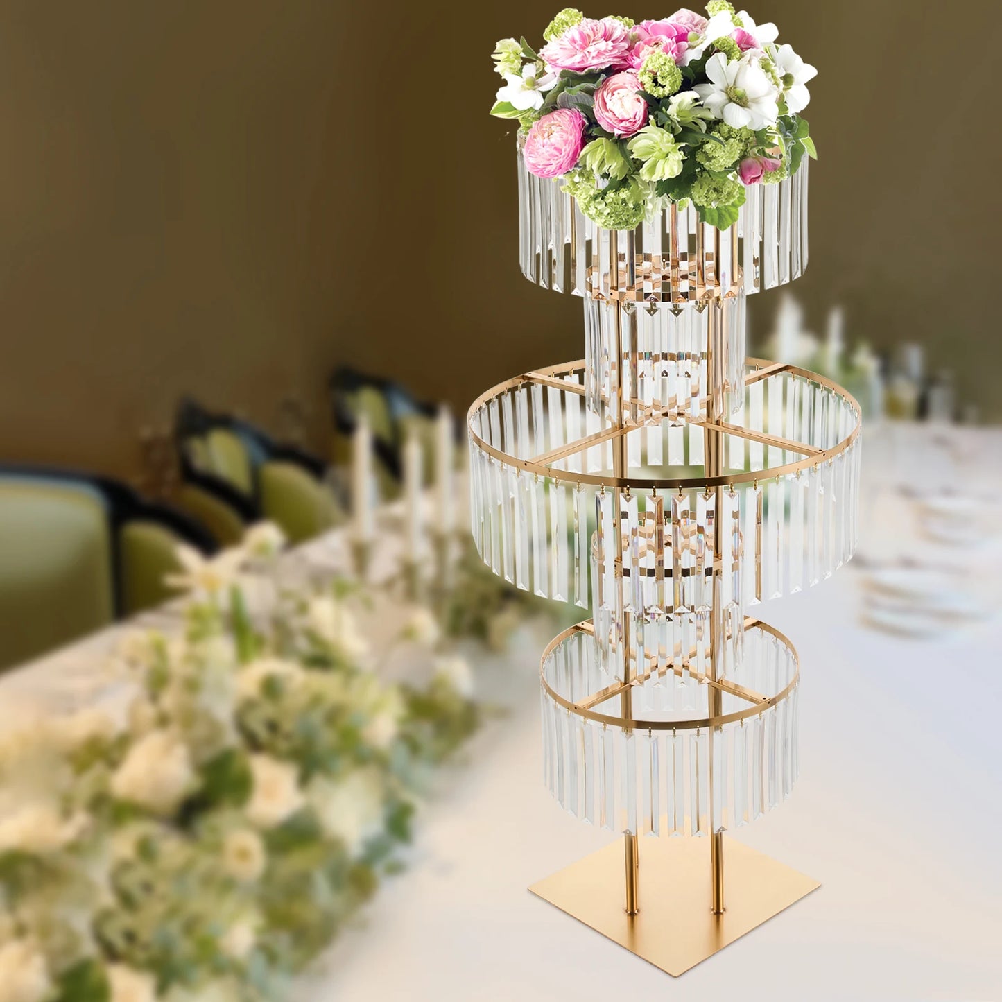 5 Tier Wedding CenterpieceShowcase ArrangementSet FlowerDisplay Stand AcrylicIron VaseHolder Decor