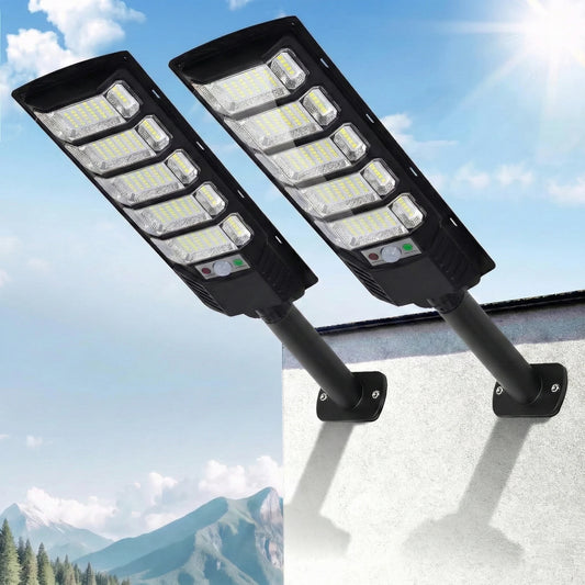 2Pack Solar Street Lights 120000LM Waterproof Dusk To Dawn Outdoor LED