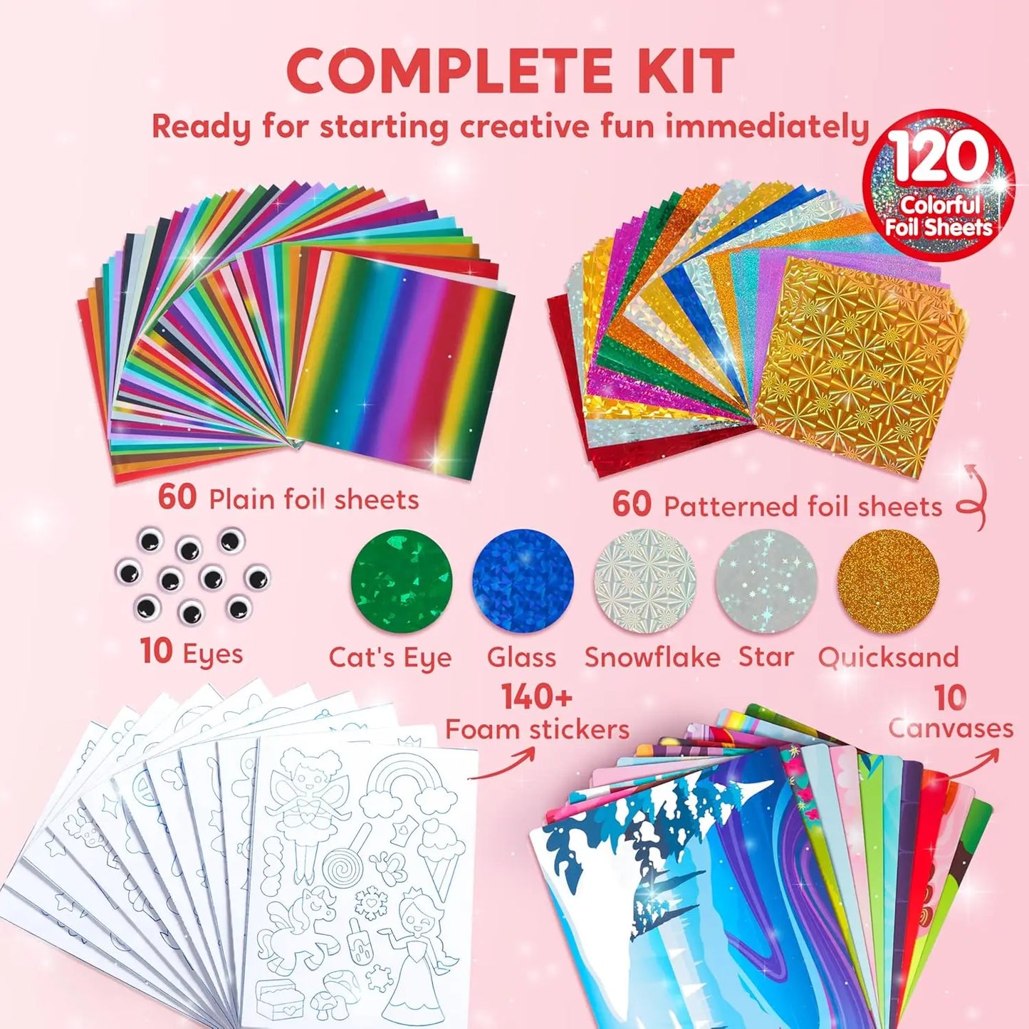 Joyfy Foil Art Kit Mess Free Coloring For Kids Travel