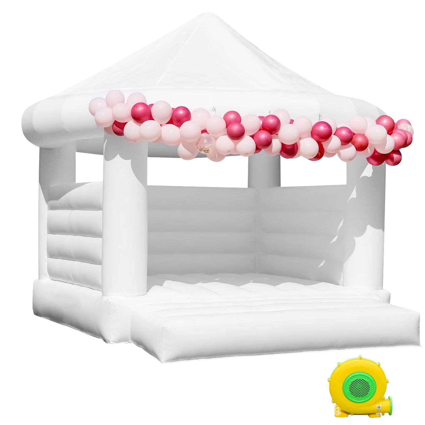 King Inflatable 14ft Commercial White Trampoline Castle For Kids - Durable PVC Build For Safe Play