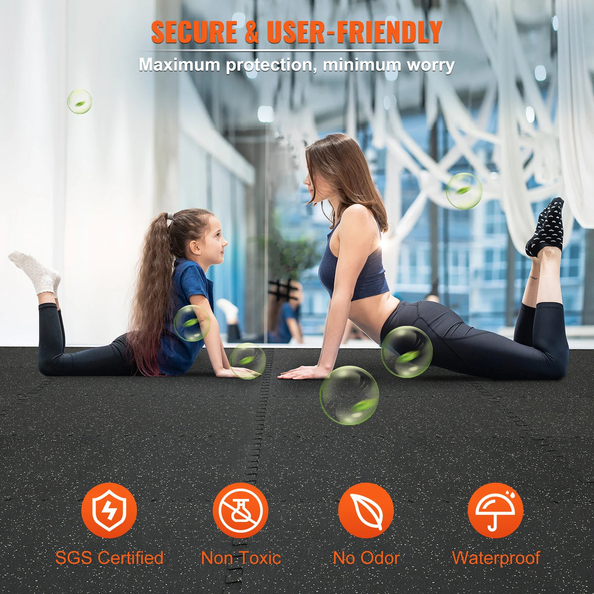 SucceBuy Interlocking Gym Floor Mats Waterproof EVA Foam Exercise Mat