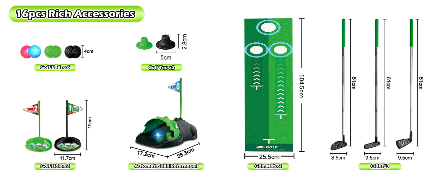 VATOS Kids Golf Set Auto Returner Night Light Indoor Outdoor