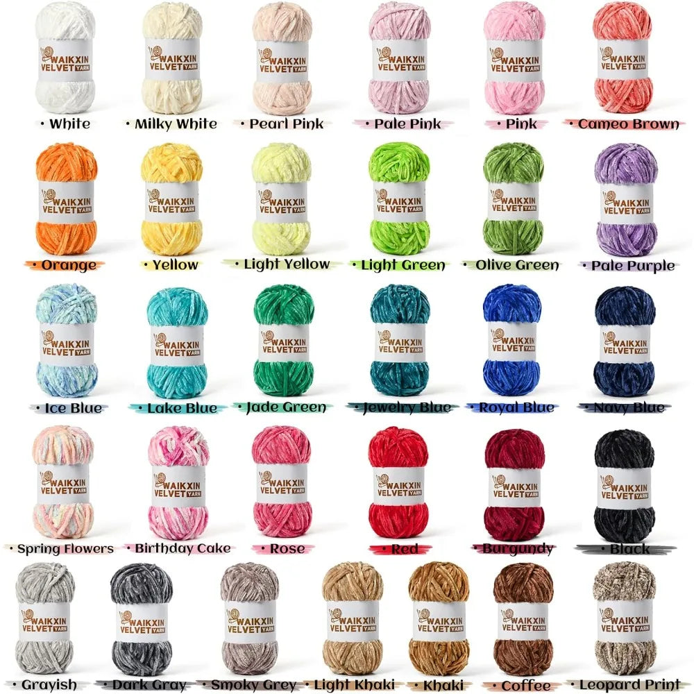 Chunky Chenille Velvet Yarn For Crochet Amigurumi Soft Plush Projects