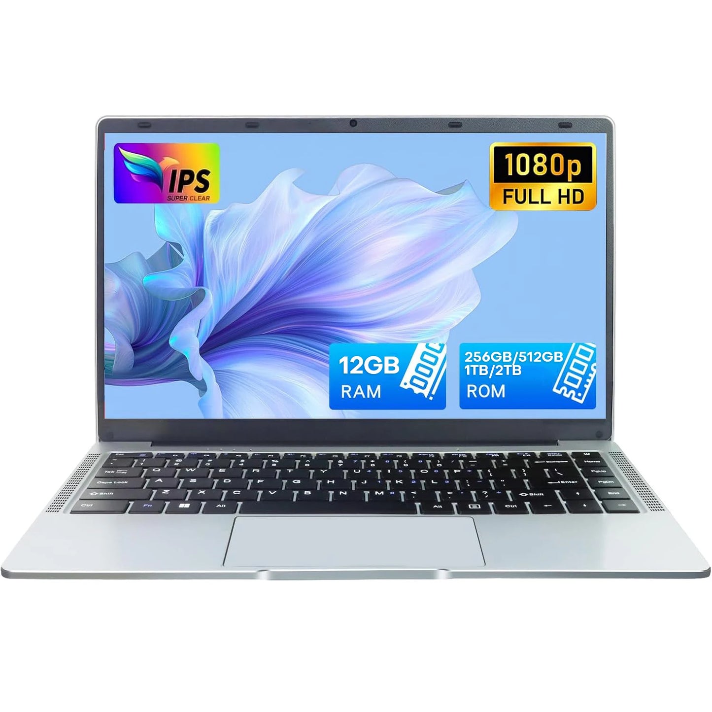Erilles Windows 11 Pro Laptop Atom A3950 12GB 1TB/2TB SSD