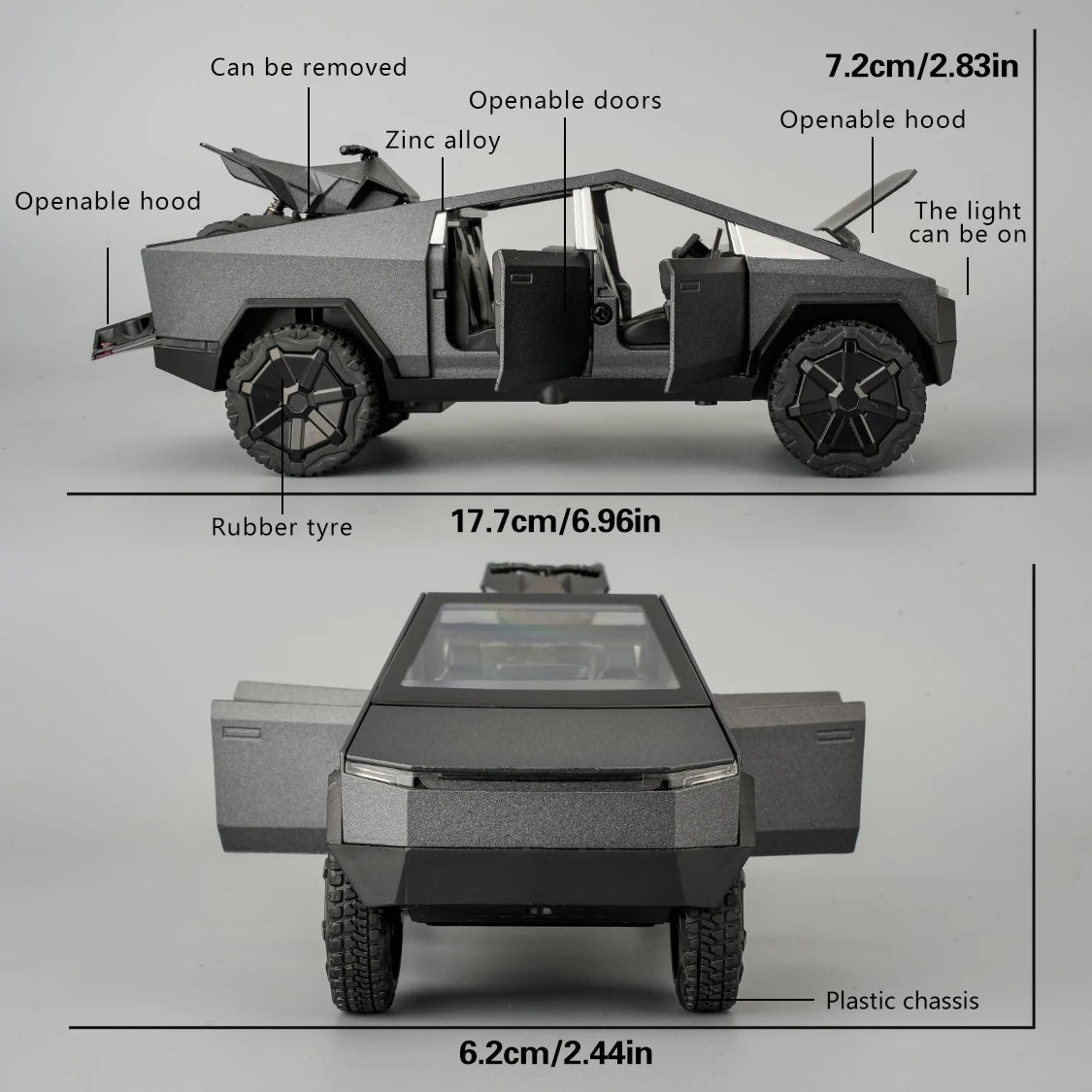 Unbranded 1:32 Scale Zinc Alloy Pickup SUV Diecast Toy Car With Sound Lights And Pull-Back Action - Great Gift For Boys